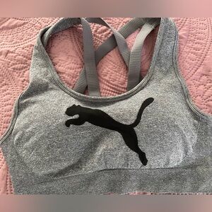 Puma Heather Gray Athletic Bra